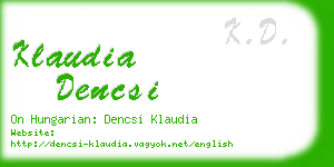 klaudia dencsi business card